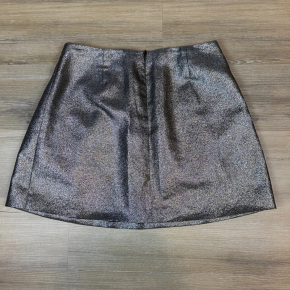 Madewell Metallic Gold A-line Mini Skirt, Size 12 - Picture 5 of 8